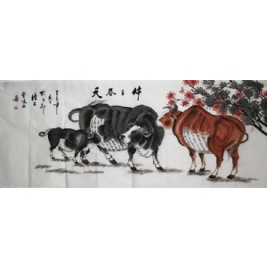 牛在春天图-曹凌云国画