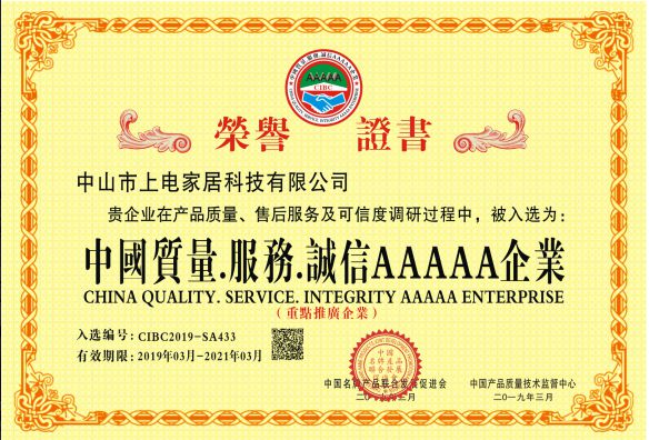 上电品牌荣誉