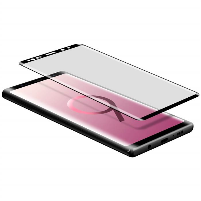 产品名称：三星Note9手机玻璃钢化贴膜 0.25mm纤薄 3D曲面全屏贴合 Samsung Galaxy Note 9 3D曲面全屏玻璃膜 日本旭硝子材质 9H 高透 防爆保护膜 (全屏版/缩小版皮套专用/3D内缩版) 