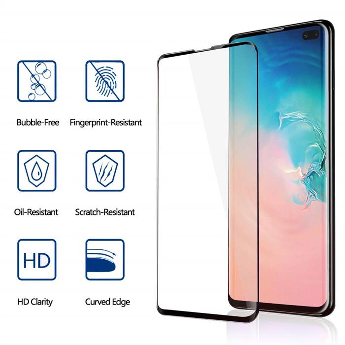 产品名称：三星Galaxy S10 Plus 手机贴膜屏幕保护膜，高清透明无气泡 9H 硬度钢化玻璃屏幕保护膜，兼容三星盖乐世 S10 PlusS10+（支持屏幕内指纹 ID）