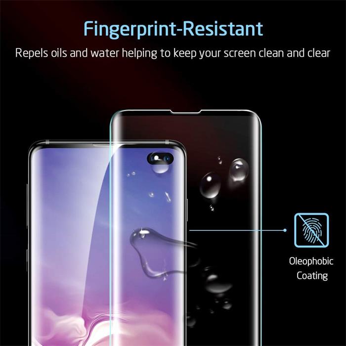 三星S10曲面全胶 Galaxy S10 手机贴膜屏幕保护膜 [无气泡] [9H 硬度] [防刮] 钢化玻璃屏幕保护膜适用于三星 Galaxy S10-