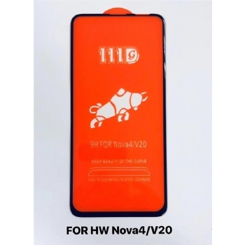 华为Nova4/V20全屏大弧满屏111D二强丝印手机贴膜钢化玻璃屏幕防爆保护膜