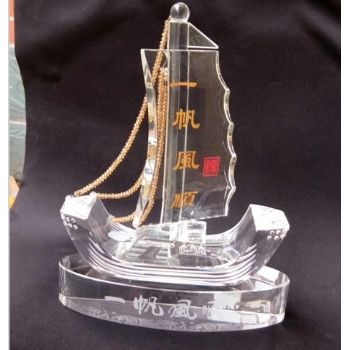 水晶帆船模型定做-一帆风顺